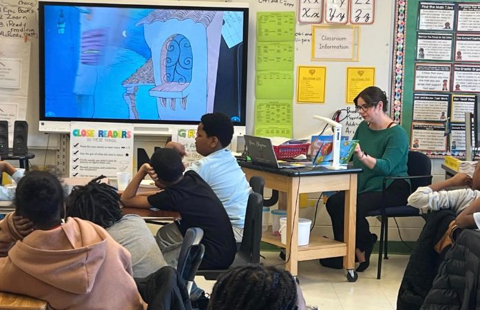  state representaive reading a book to kids